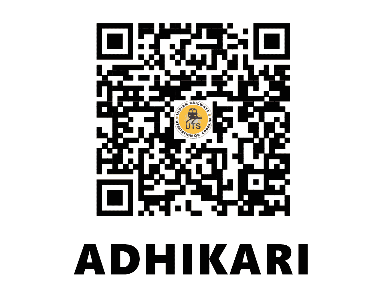 UTS QR Code for ADHIKARI - ADQ - NF (WEST BENGAL)